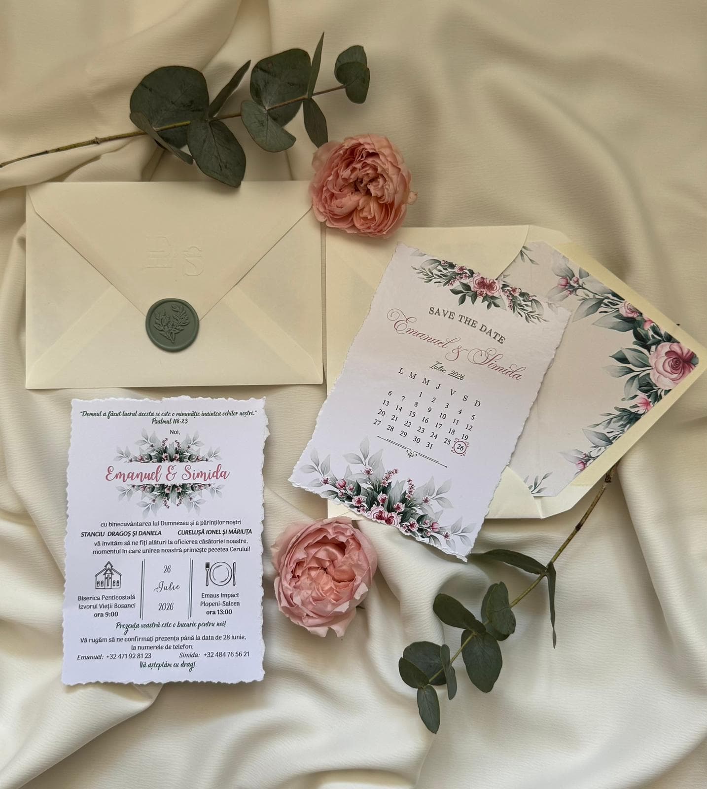 Invitație de nuntă elegantă